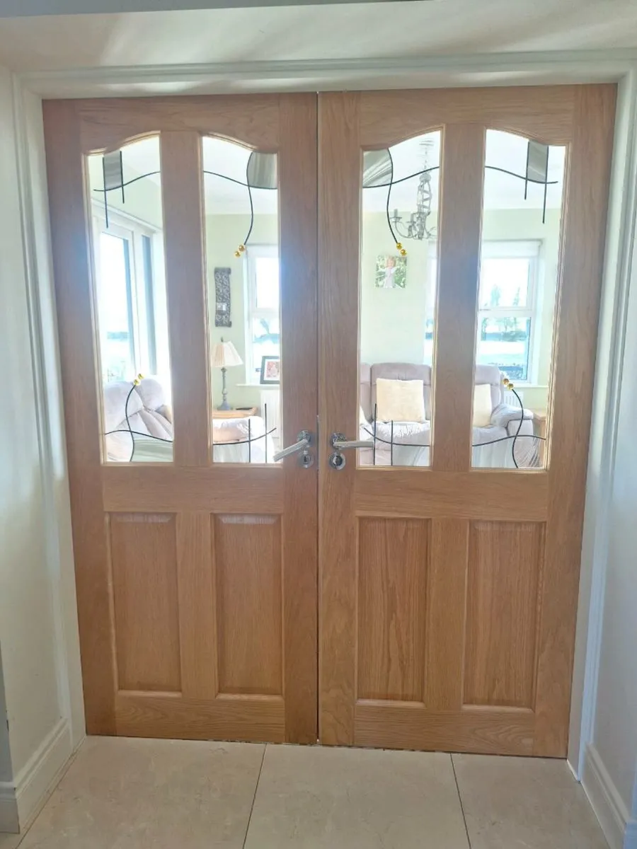 Double oak glass doors - Image 2