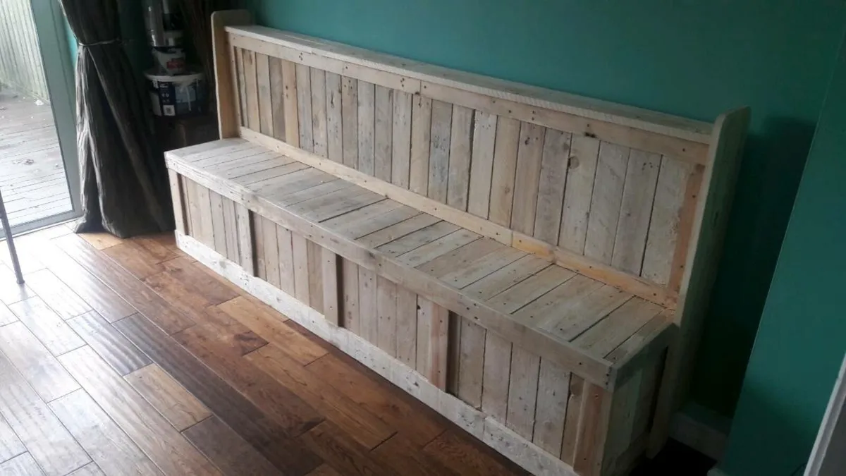 Handmade rustic banquet seating - Image 4