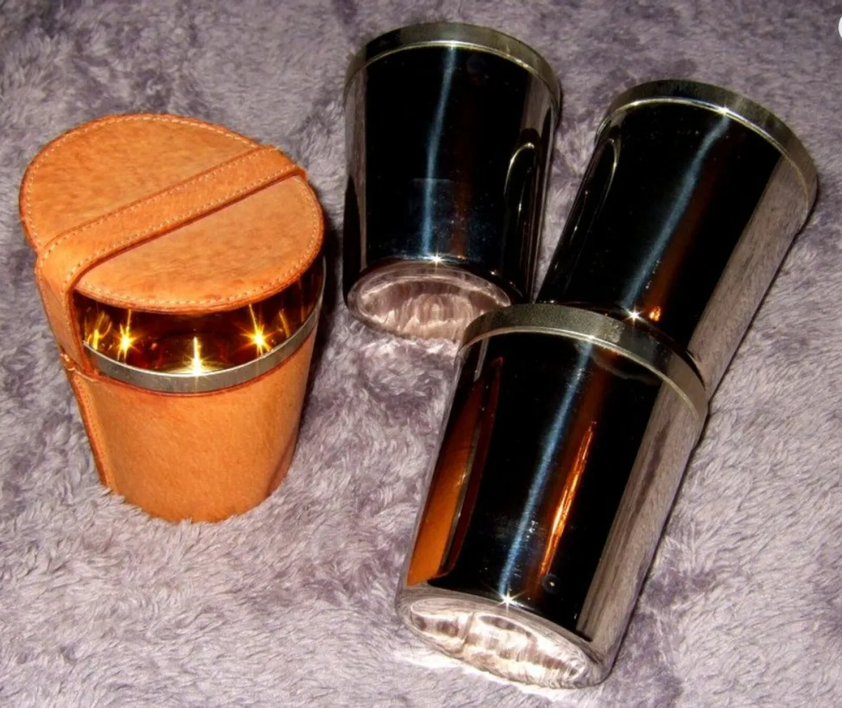 Vintage Harrods Stirrup Cups / Leather - Image 1