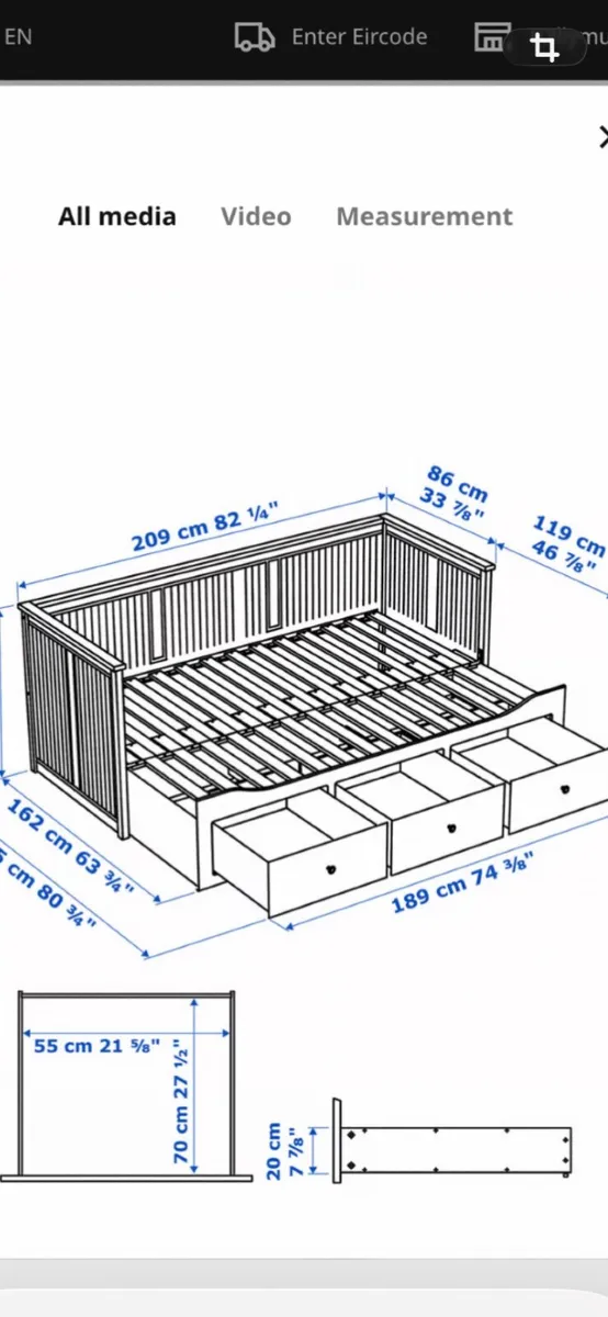 Dual Single/Double Bed frame - Image 4