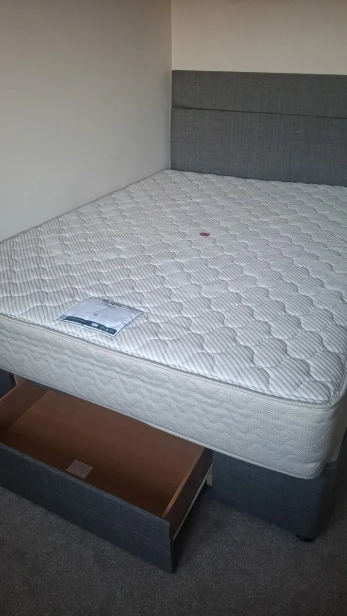 King Size Bed with Small Storage & Mattress