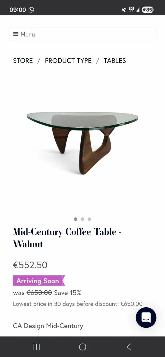 Glass Coffee Table - Image 2