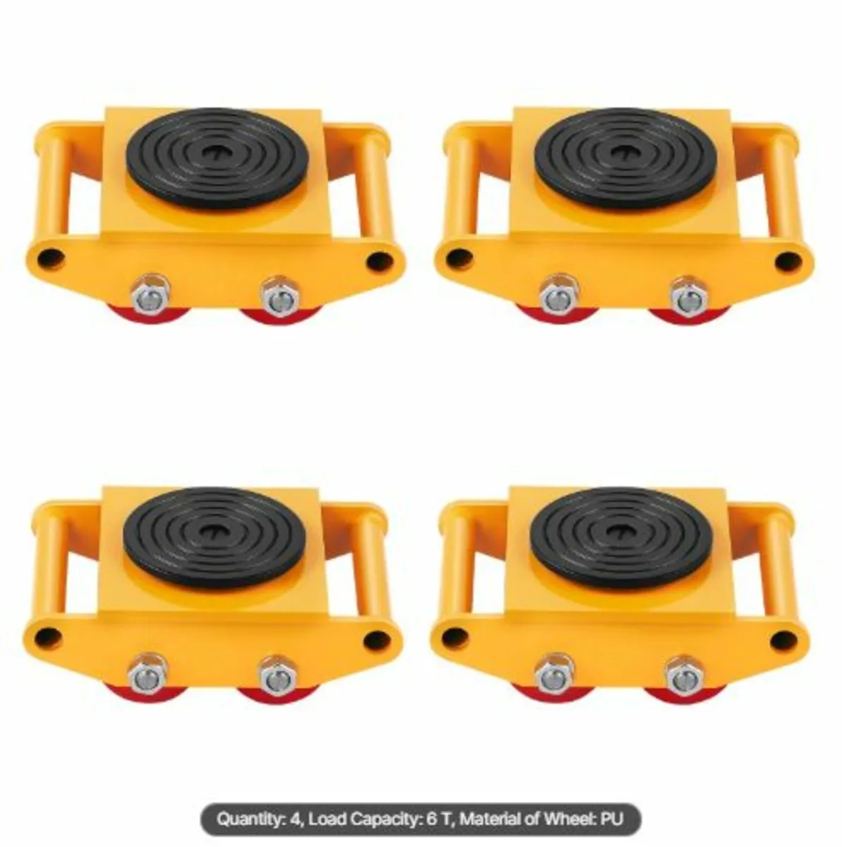 4PCS Machinery Skate Dolly,17637LBS/8T Industrial - Image 1