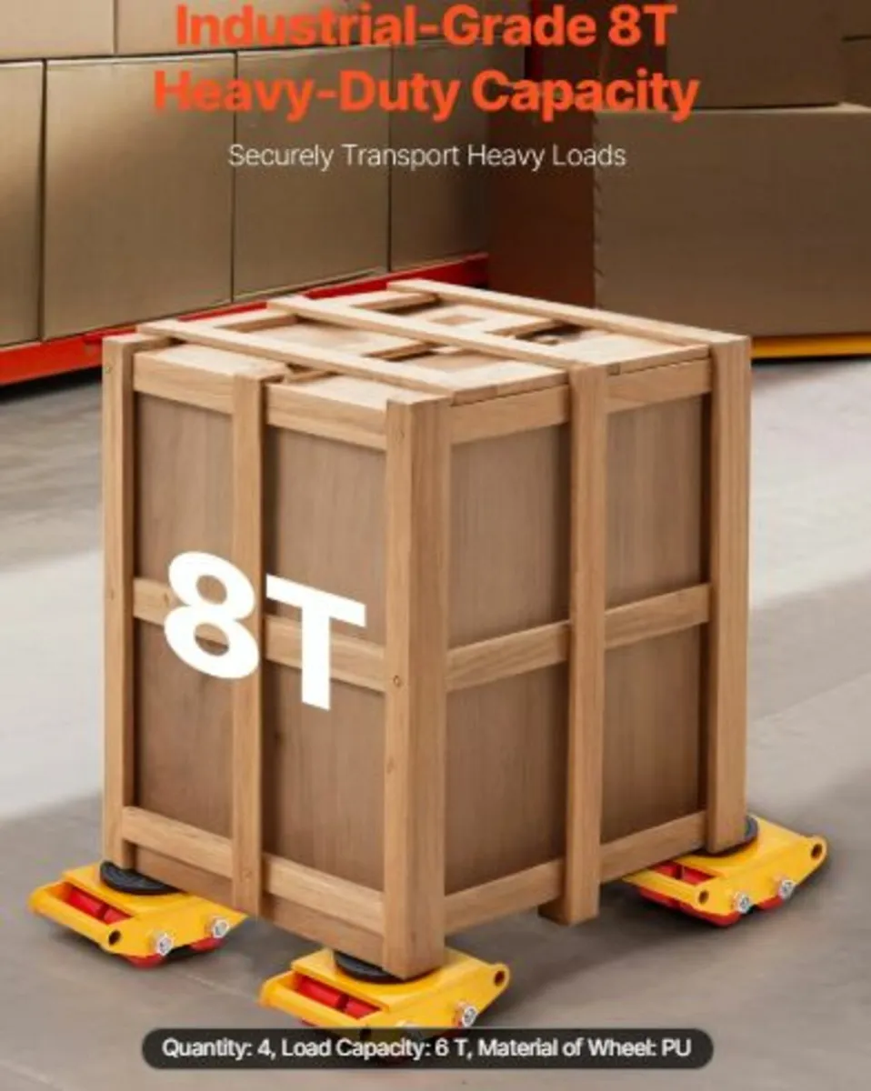 4PCS Machinery Skate Dolly,17637LBS/8T Industrial - Image 2