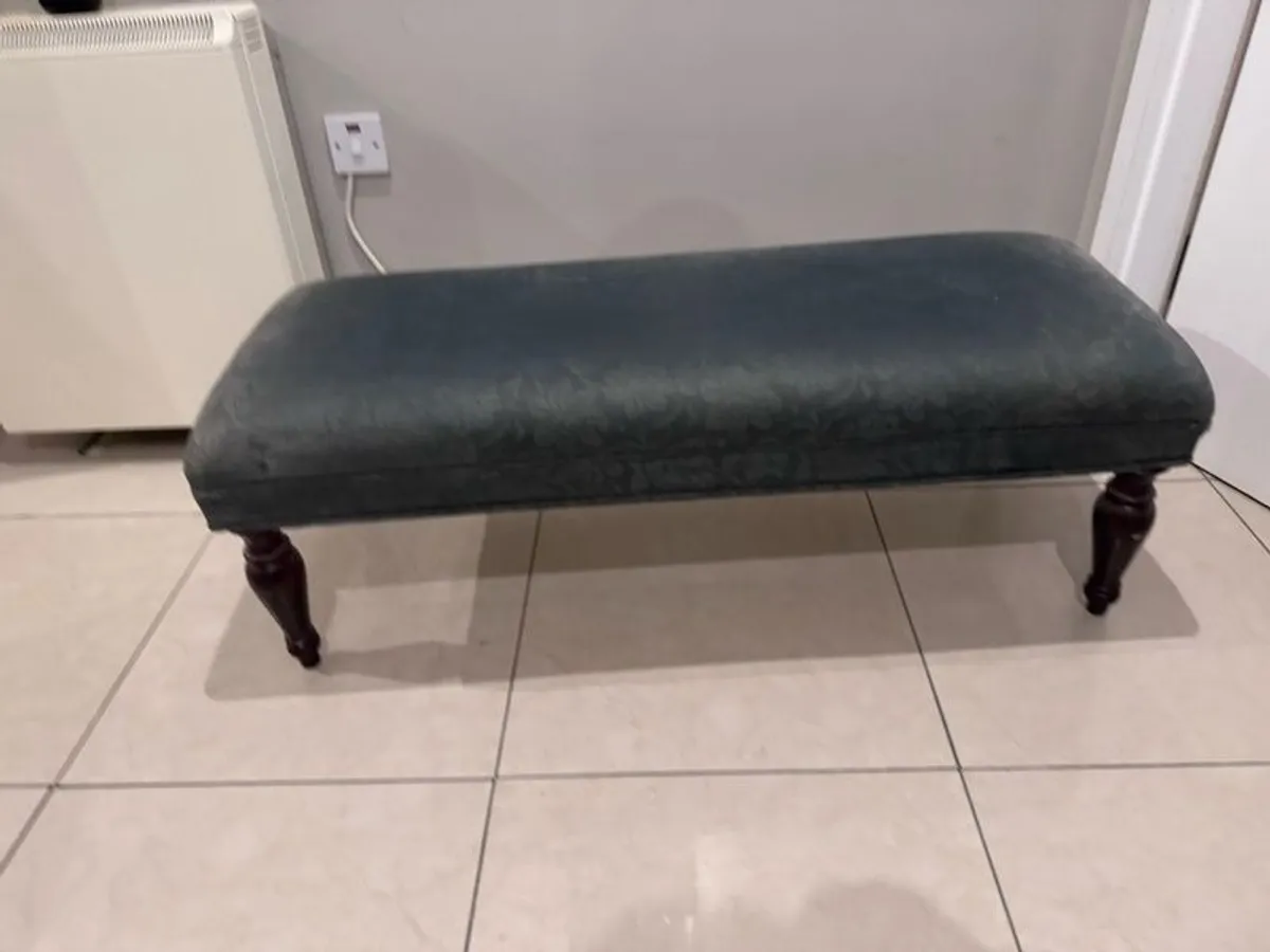 antique upholstered bench - Image 1