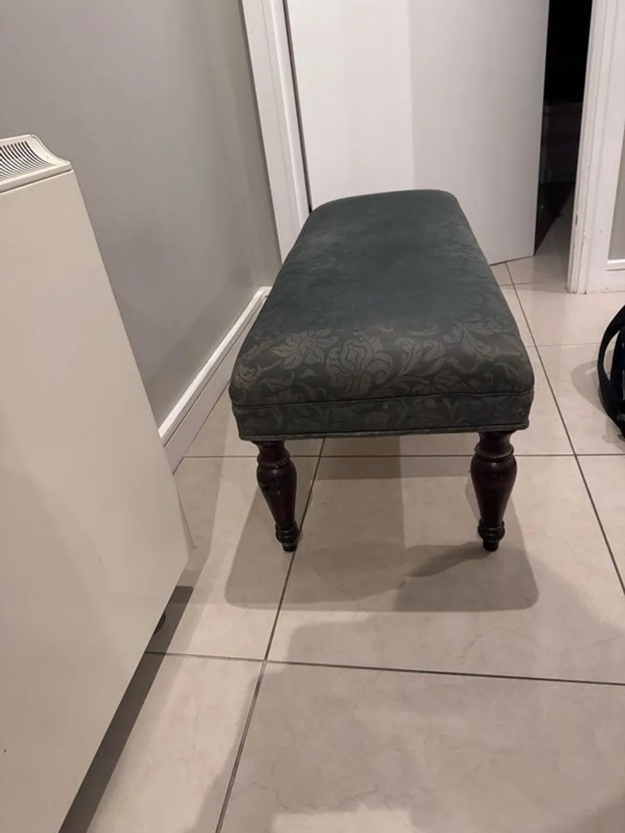 antique upholstered bench - Image 2