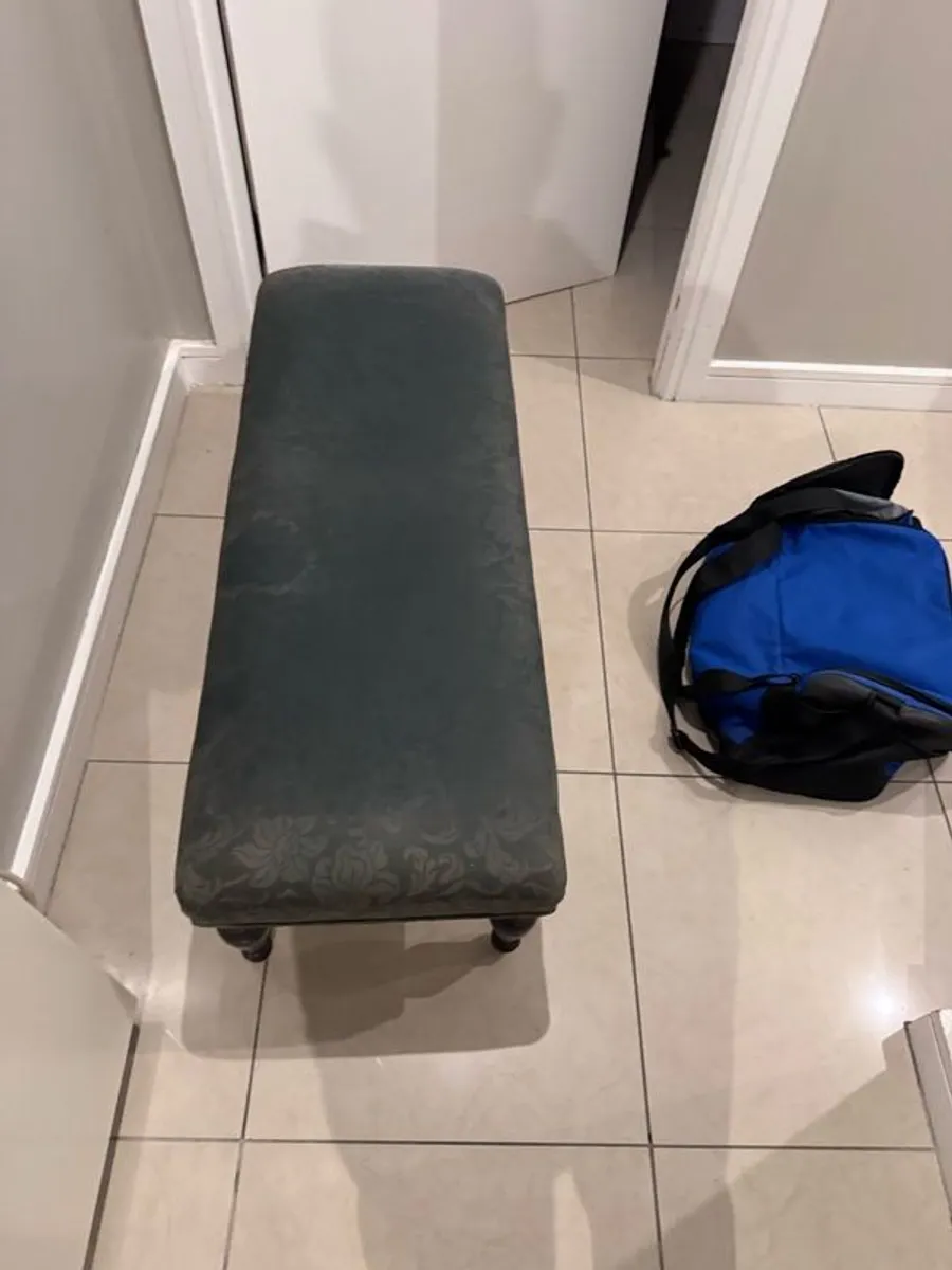 antique upholstered bench - Image 3