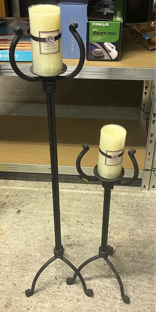 Wrought Iron floor standing candle holders - Image 1