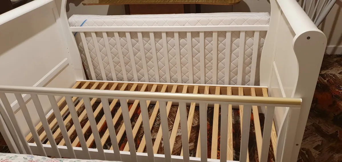 Bella Baby Sleigh Cot and Toddler Bed - Image 1