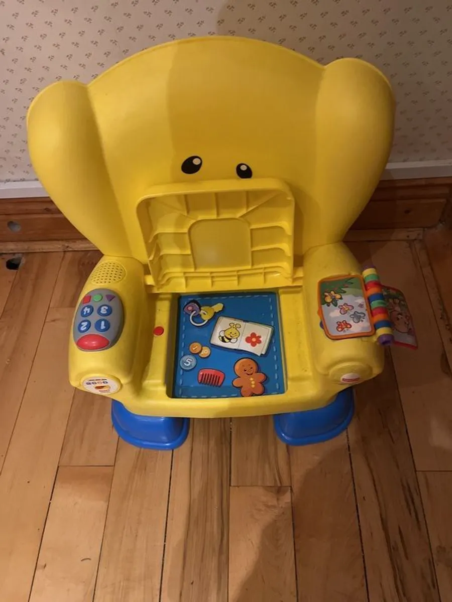 Fisher Price kids chair laugh & learn + steering wheel and controls - Image 3