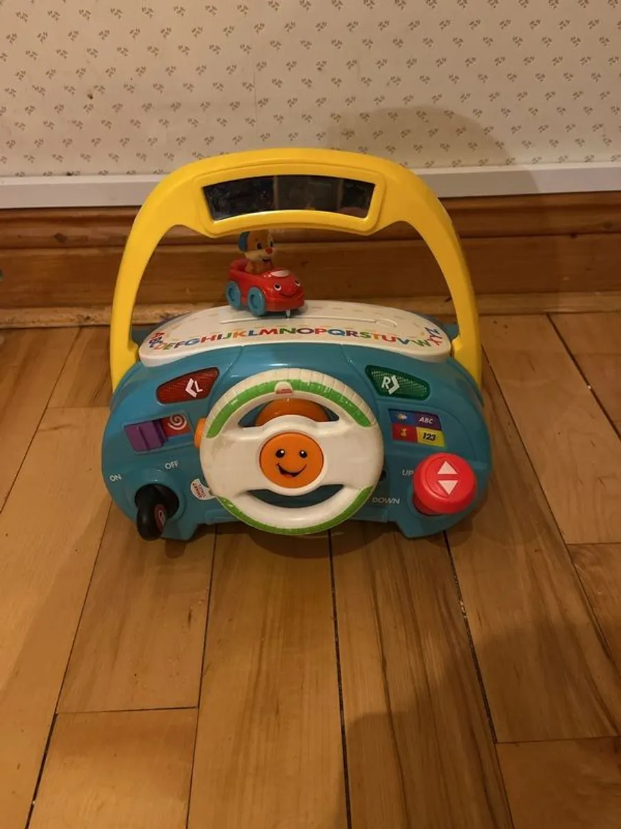 Fisher Price kids chair laugh & learn + steering wheel and controls - Image 4
