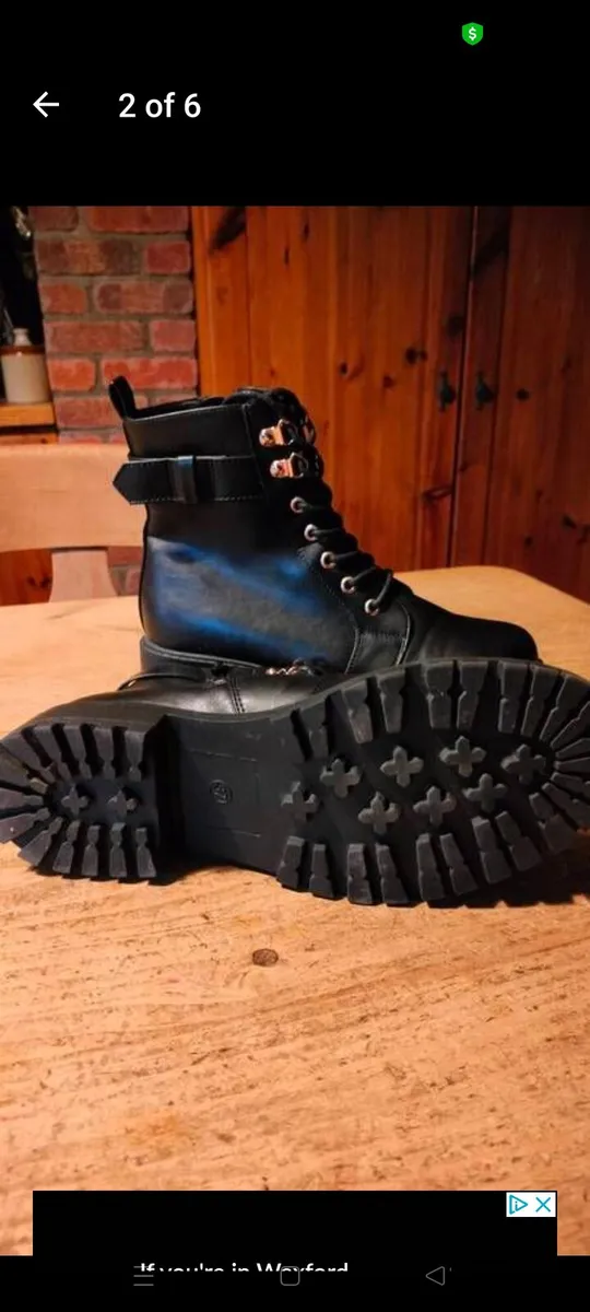 Ladies Accessorize London, black boots. Has side z - Image 4