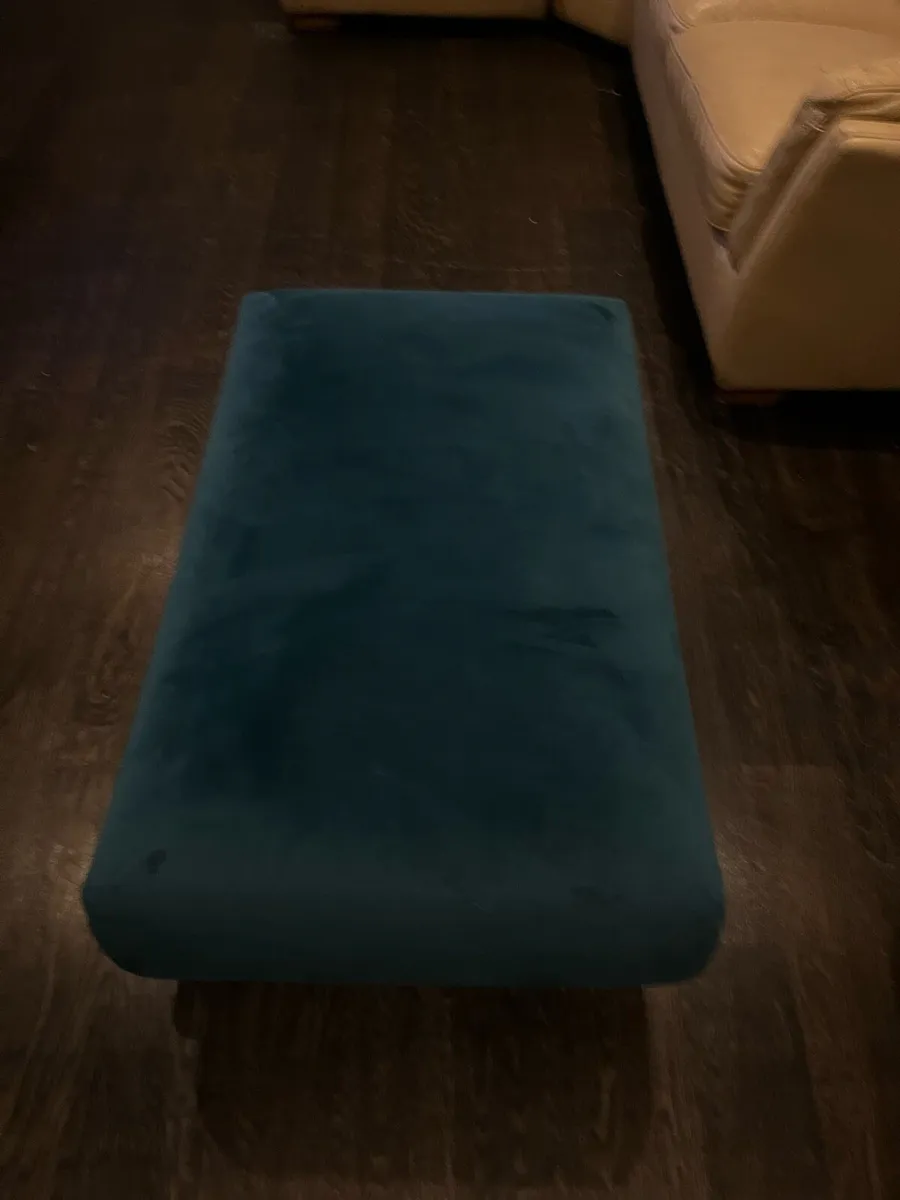 Teal coloured footstool