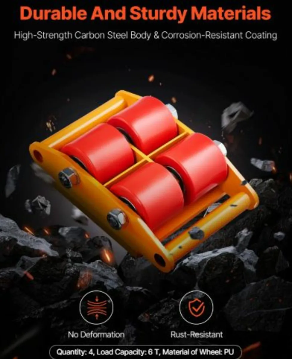 Machinery Skate Dolly, 13,200 LBS/6T Industrial - Image 3