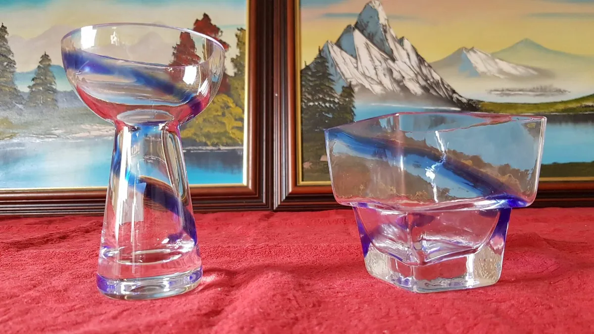 2 Piece Kilkenny Blue Swirl Glass Collection - Image 2