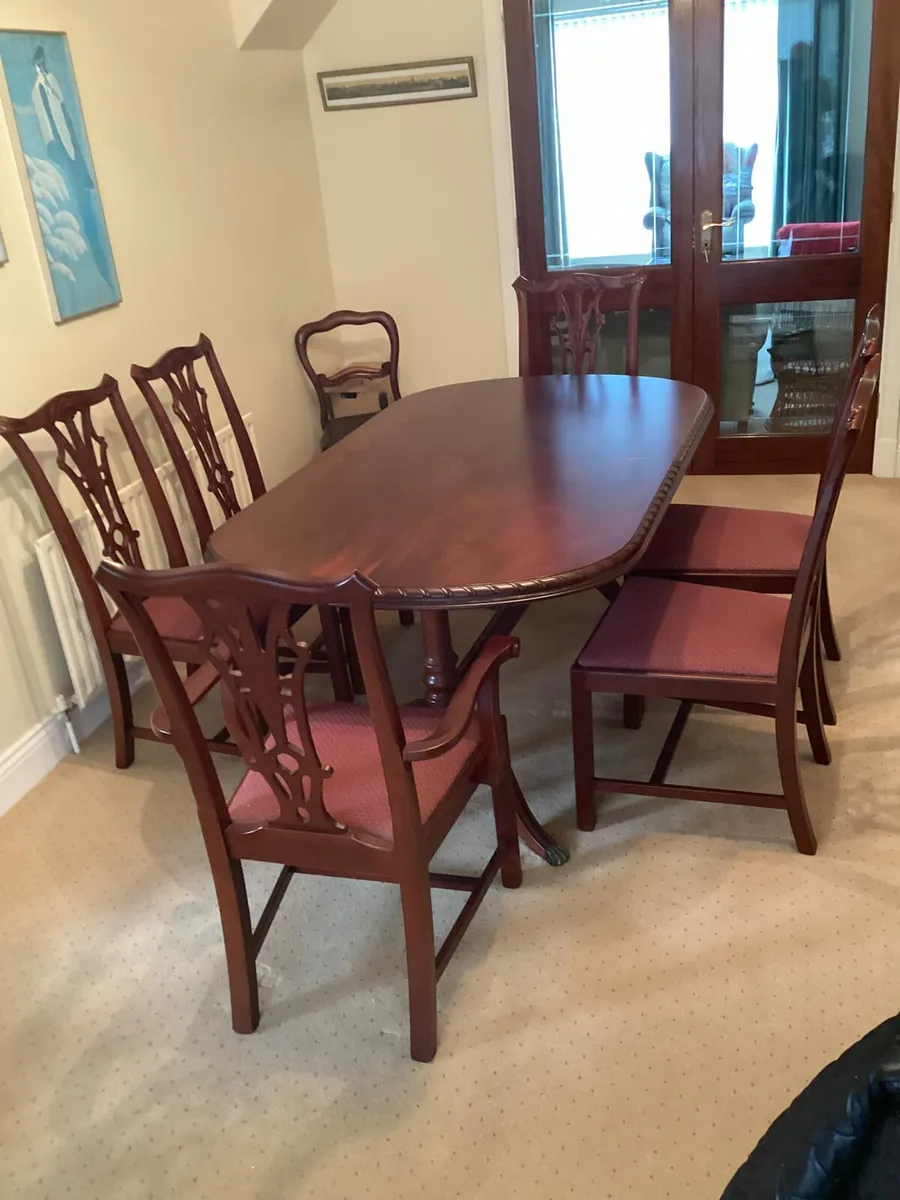 Table and Six Chairs - Image 1