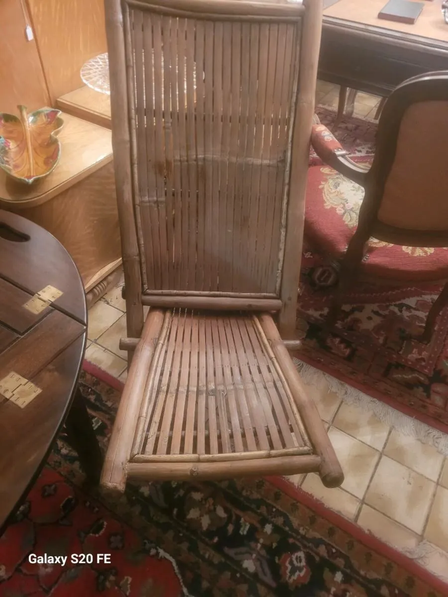 Asian bamboo chair. - Image 1