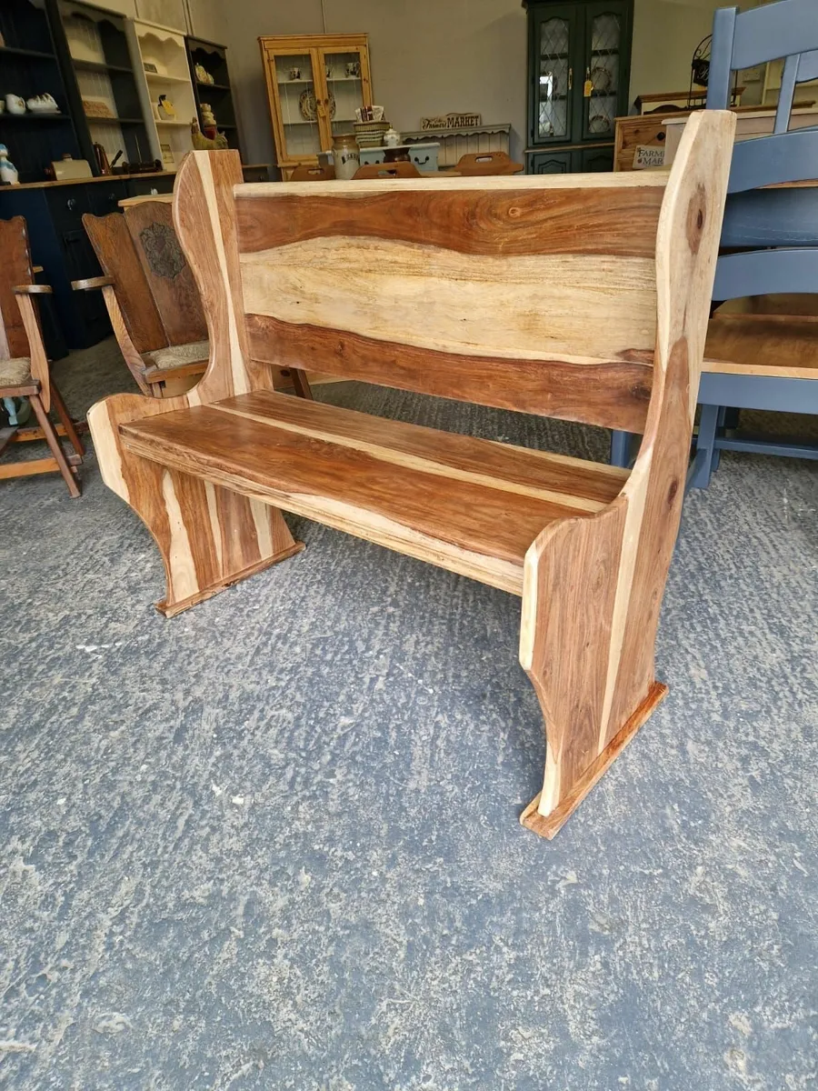 Reclaimed Indian rosewood bench - Image 1