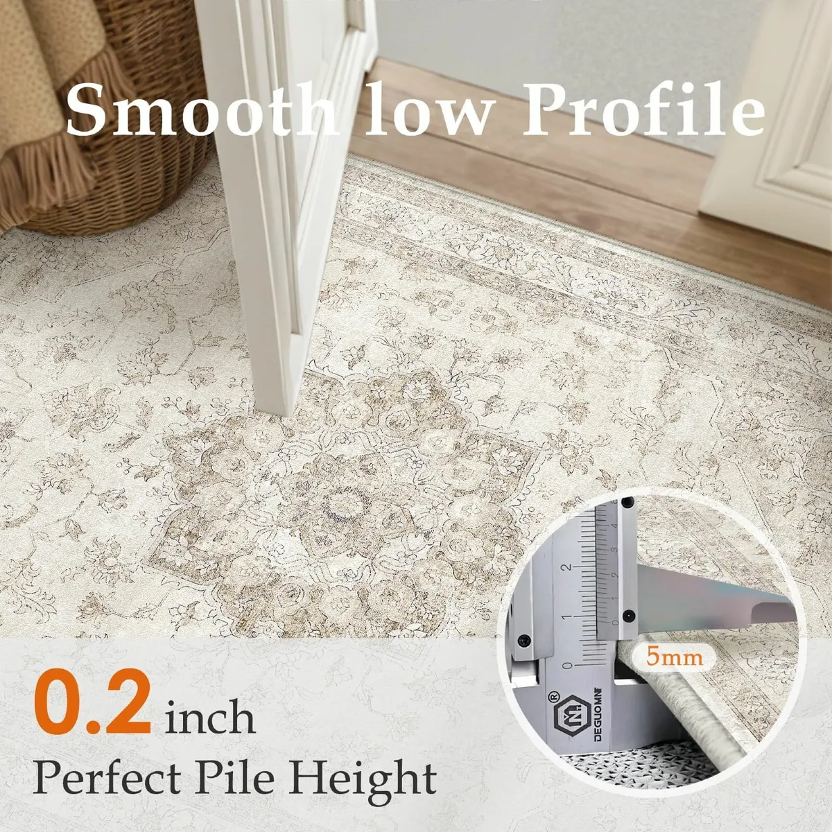 Vintage Style Beige Rugs Living Room 200x300cm - Image 3