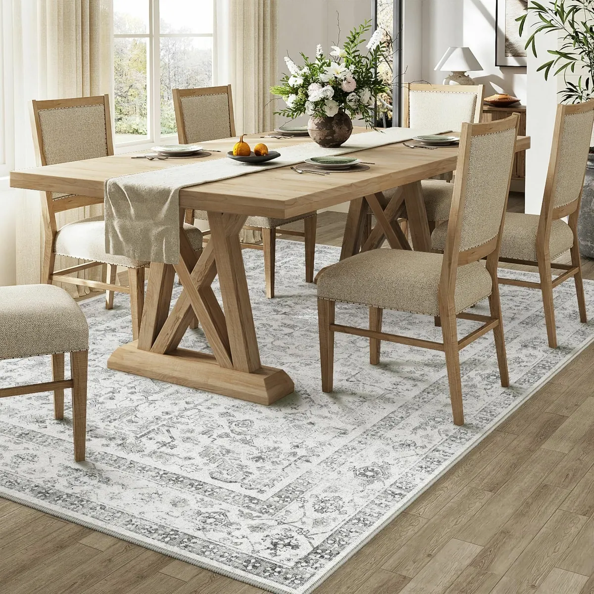 Vintage Cozy Grey Rug Living Room 160x230cm - Image 4