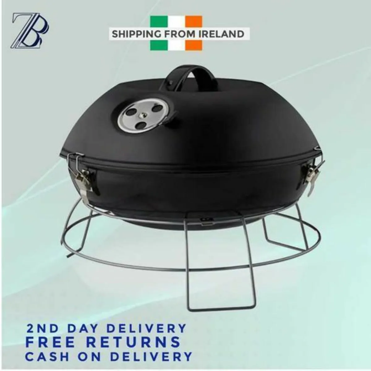 Portable Kettle Barbecue with Lid - Image 2