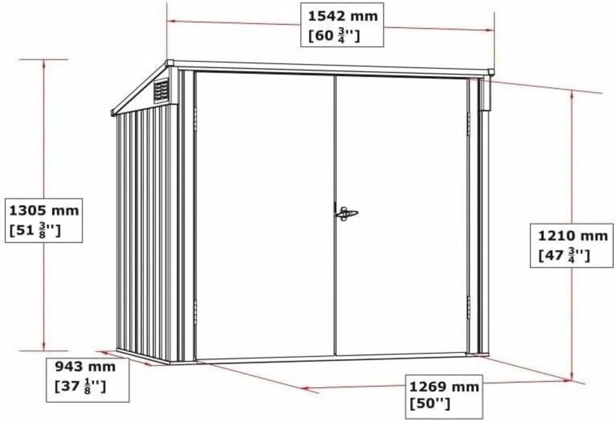 5×3 Steel Shed – Pump House     Well Pump Cabinet - Image 2
