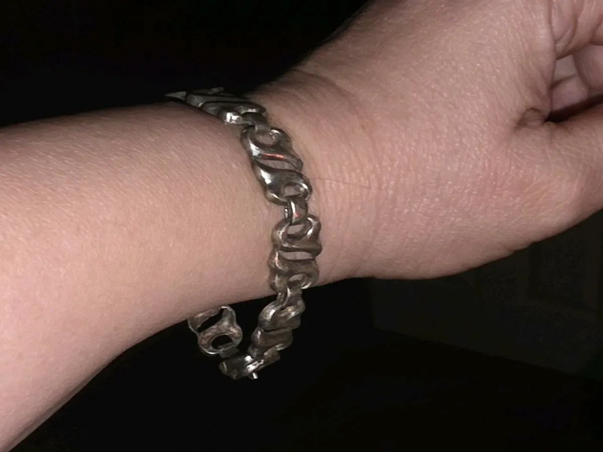 MILLION DOLLAR 925 Silver Chunky Unisex 8"Bracelet - Image 2