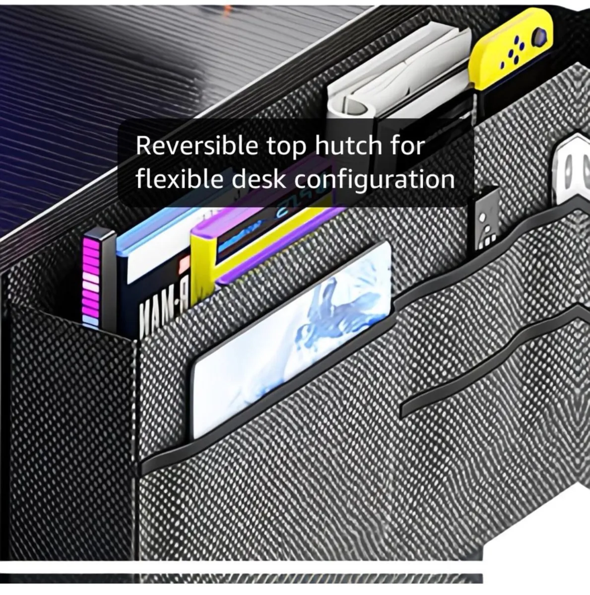 L Shaped Gaming Desk with LED Lights & Power Outle - Image 1