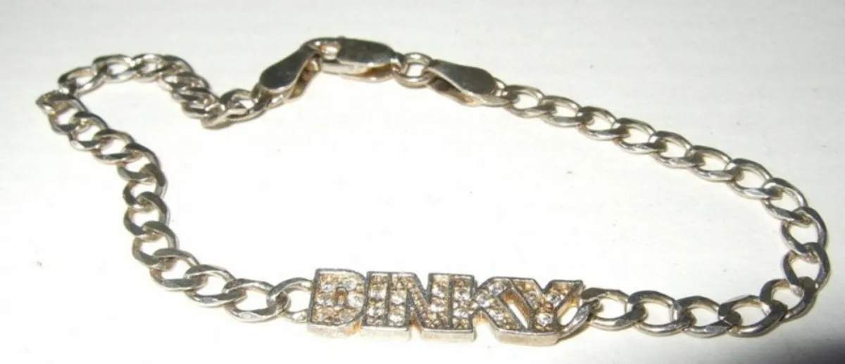 Vintage Hallmarked Silver Gemset Logo Bracelet - Image 2