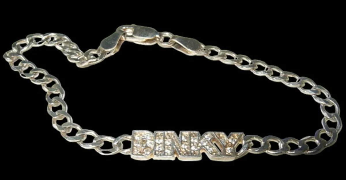 Vintage Hallmarked Silver Gemset Logo Bracelet - Image 1