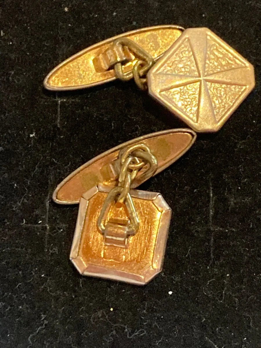 Vintage pinchbeck gold cuff links - Image 4