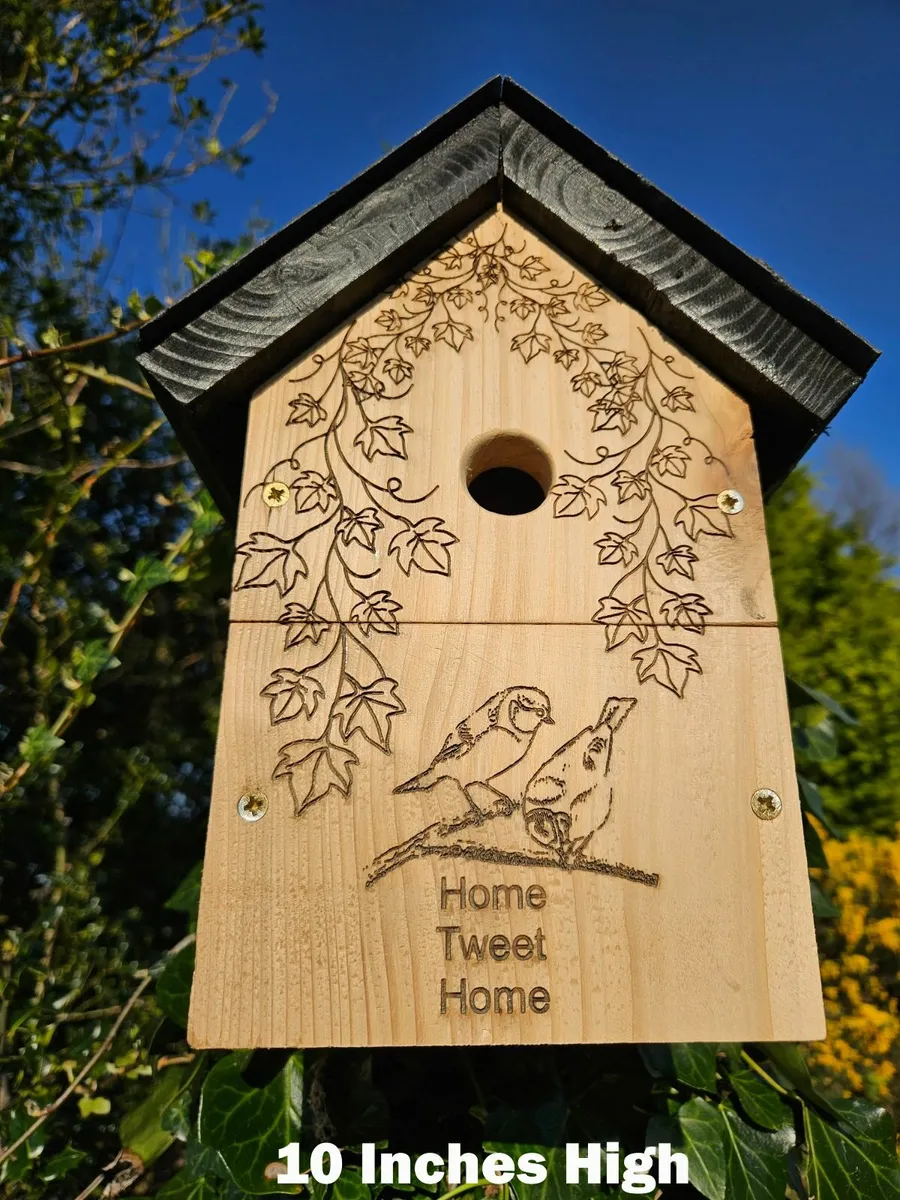 Personally Engraved Bird Boxes - Slate roof - Image 2
