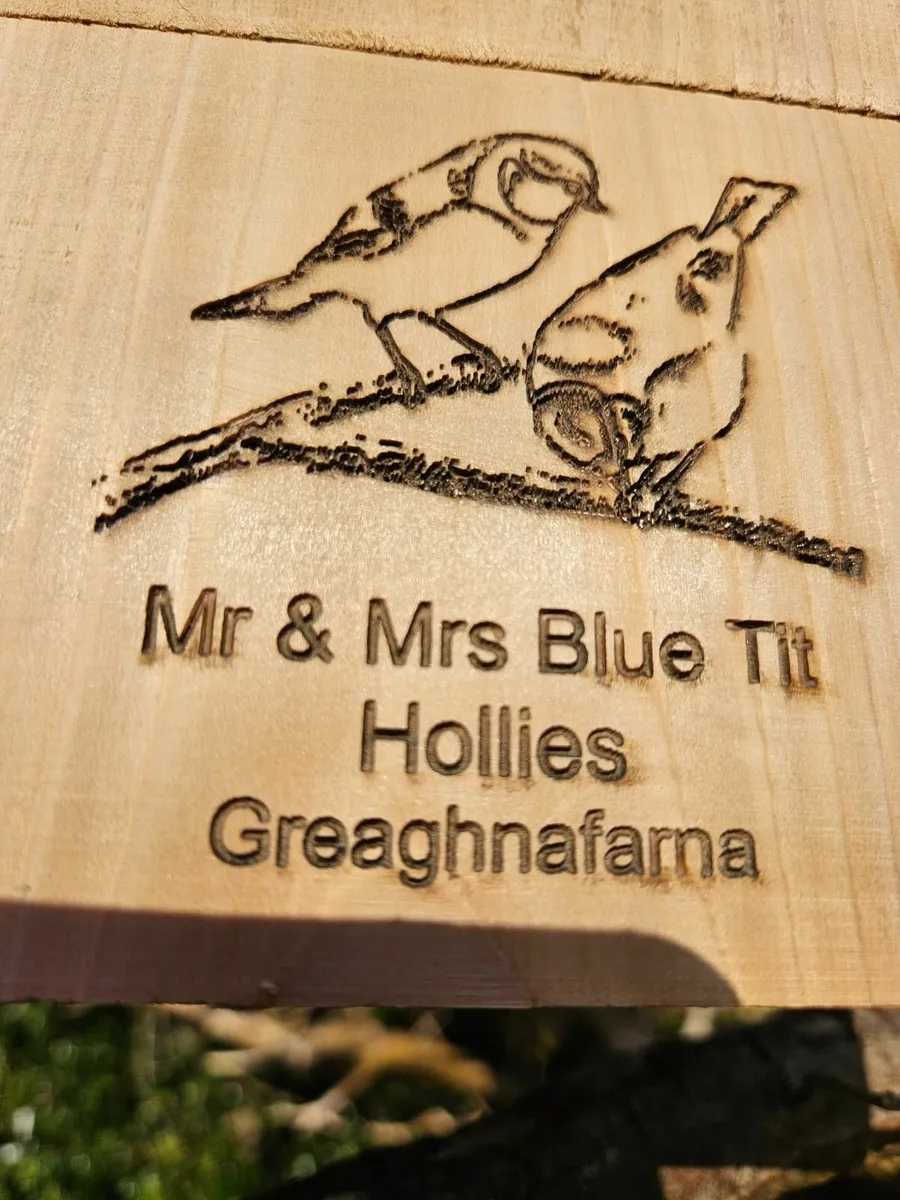 Personally Engraved Bird Boxes - Slate roof - Image 4