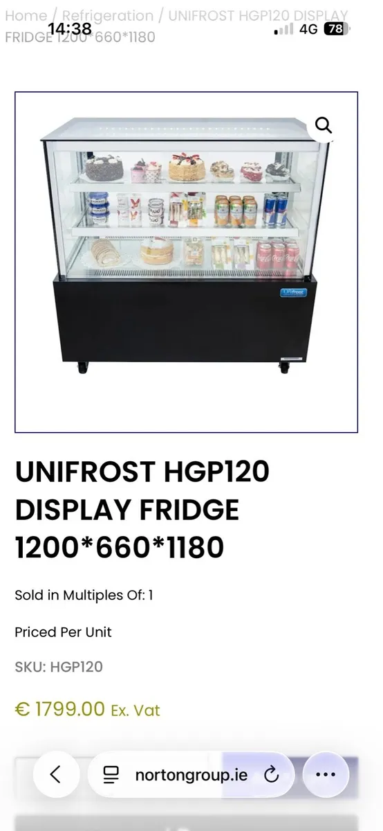 Display dessert fridge - Image 1