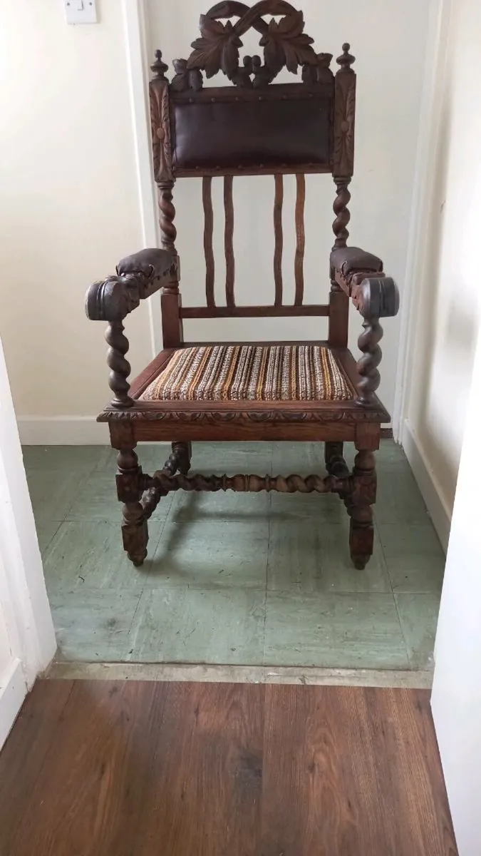 Antique throne chair - Image 4