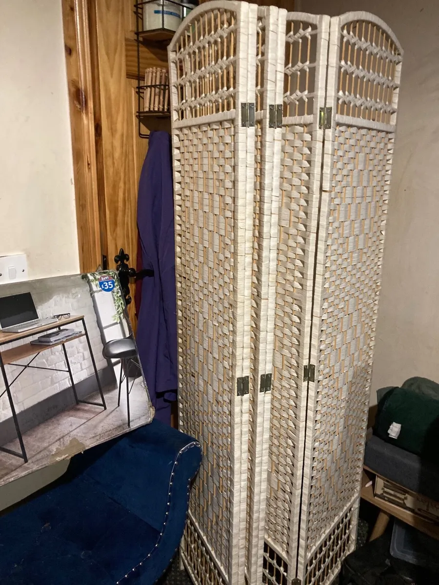 White Wicker Divider