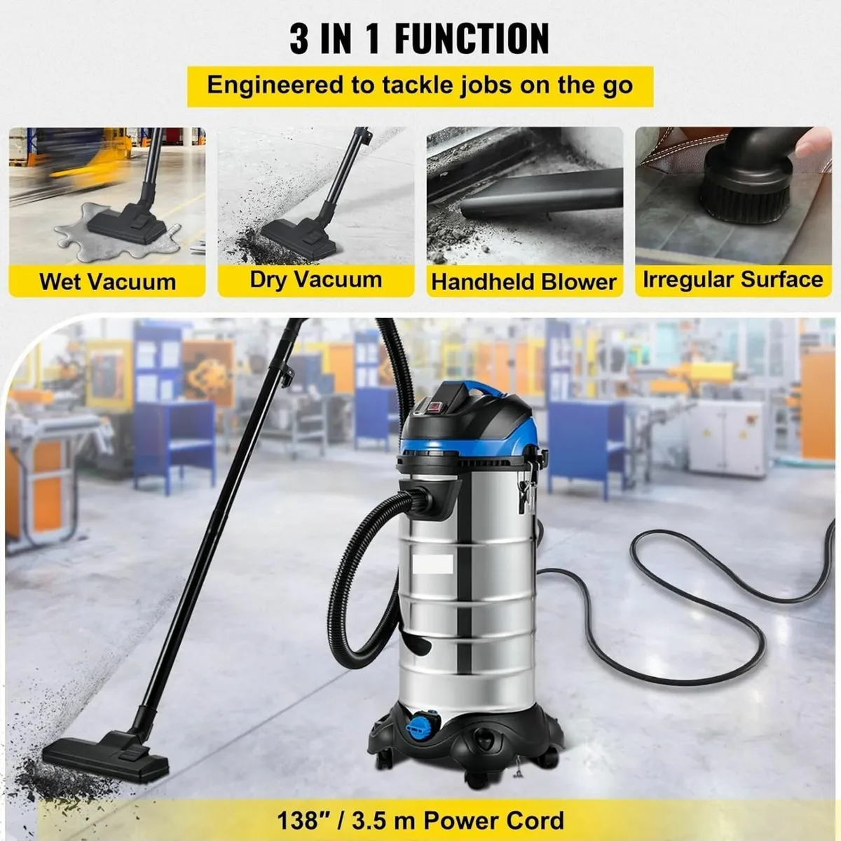 Wet & Dry Dust Extraction Vacuum Cleaner - Image 4