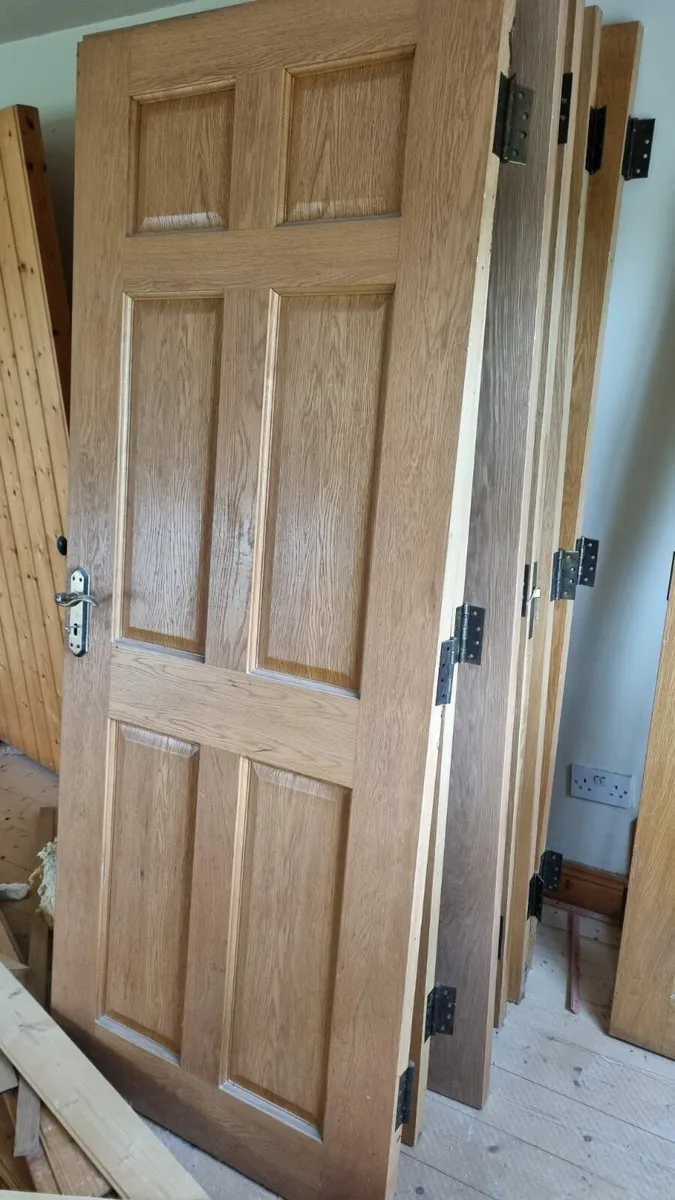 Pre finished engineered raised panel white oak doo - Image 2