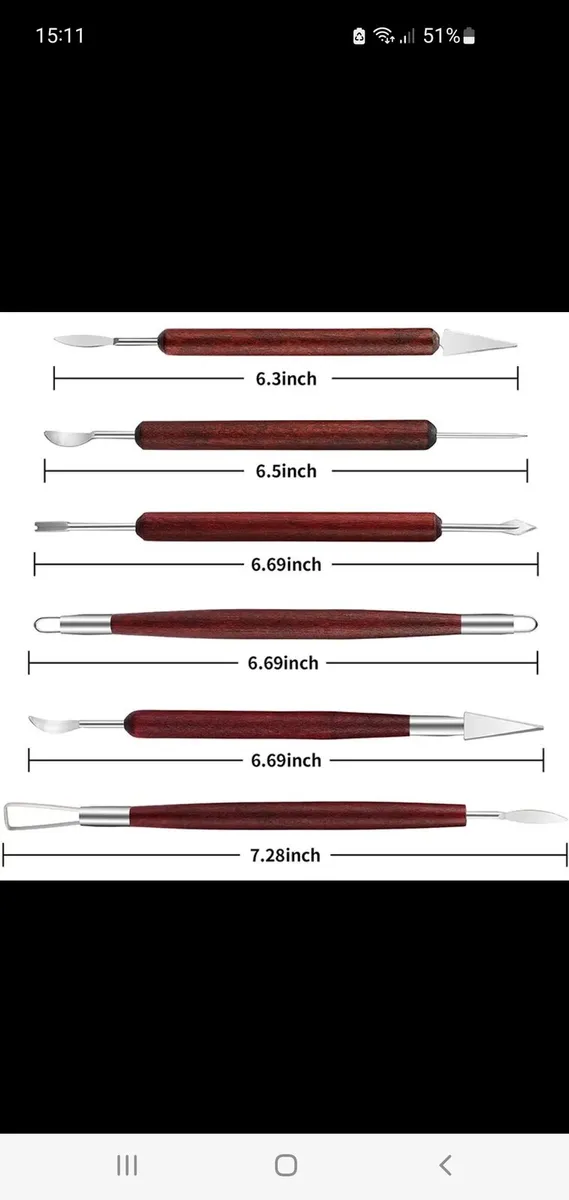 6 Double Ended Craft Sculpting Tools - Image 1