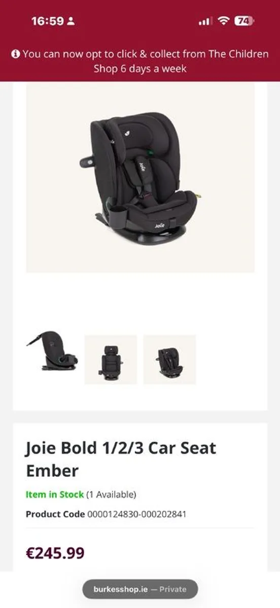 Joie Bold 1/2/3 Car Seat Ember - Image 4