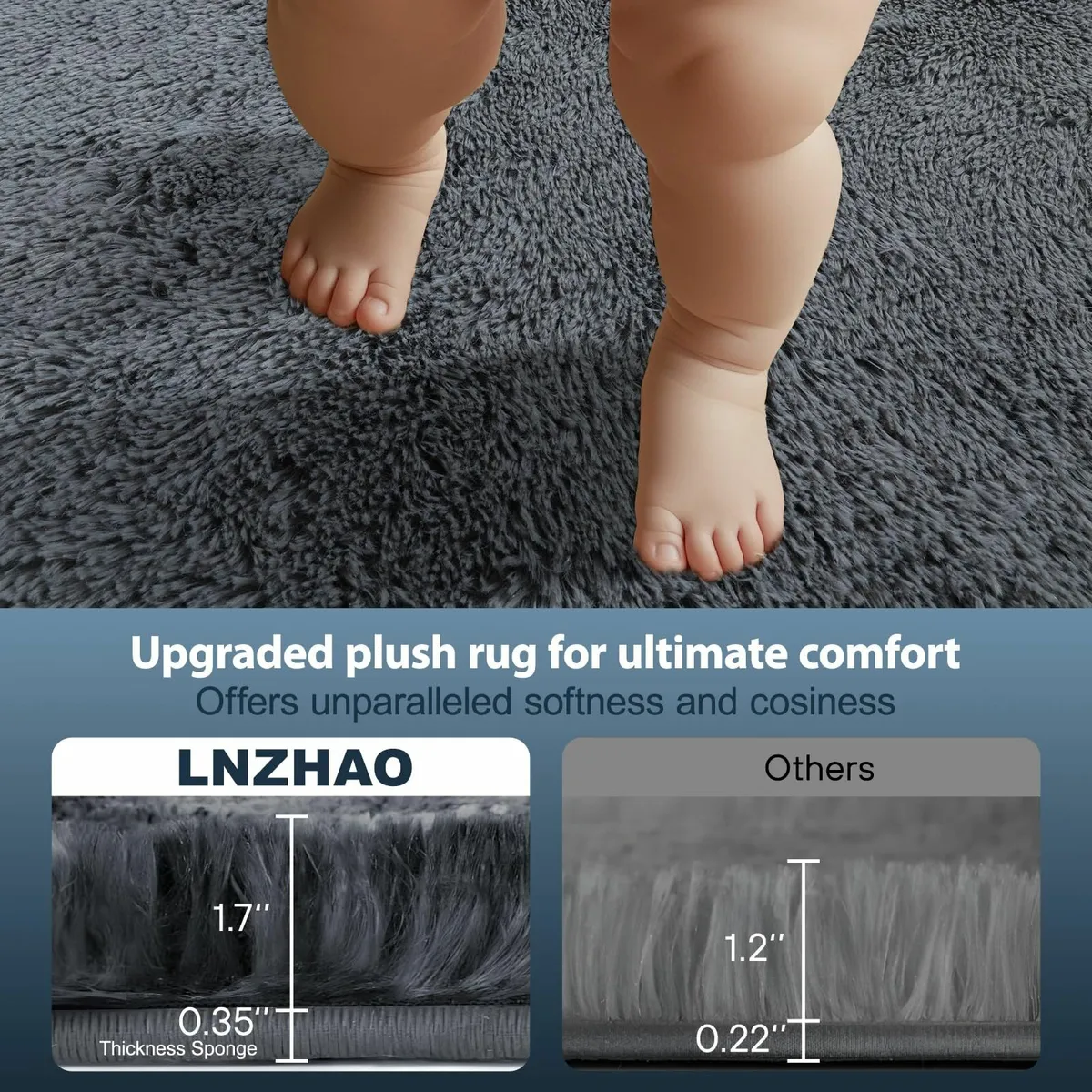 Living Room 160x230cm Large Rug Soft Fluffy - Image 2