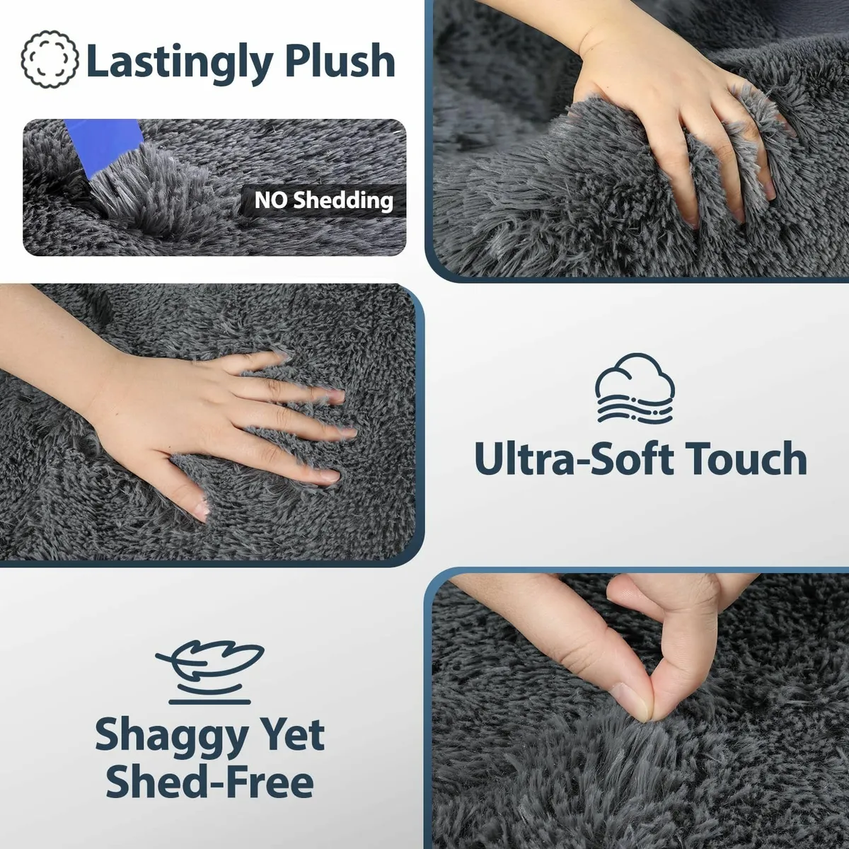 Living Room 160x230cm Large Rug Soft Fluffy - Image 3