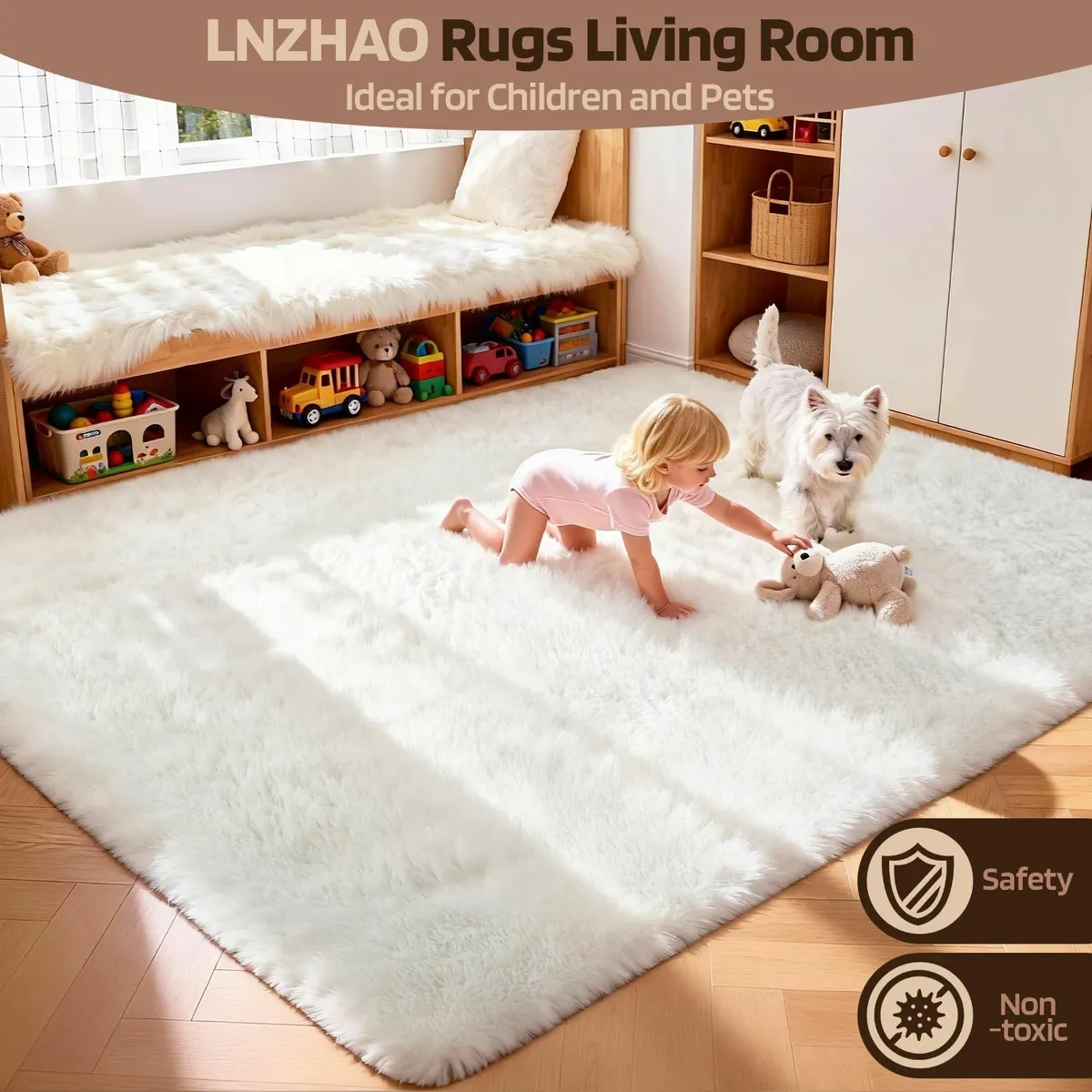 Living Room 160x230cm Soft Rugs Shaggy Carpets - Image 4