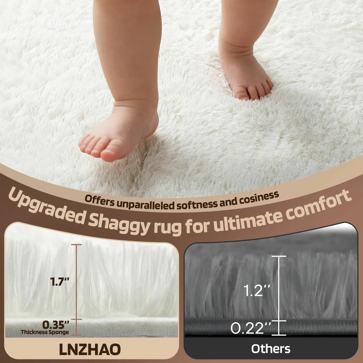 Living Room 200x300cm Rug Shaggy Carpets Office - Image 3