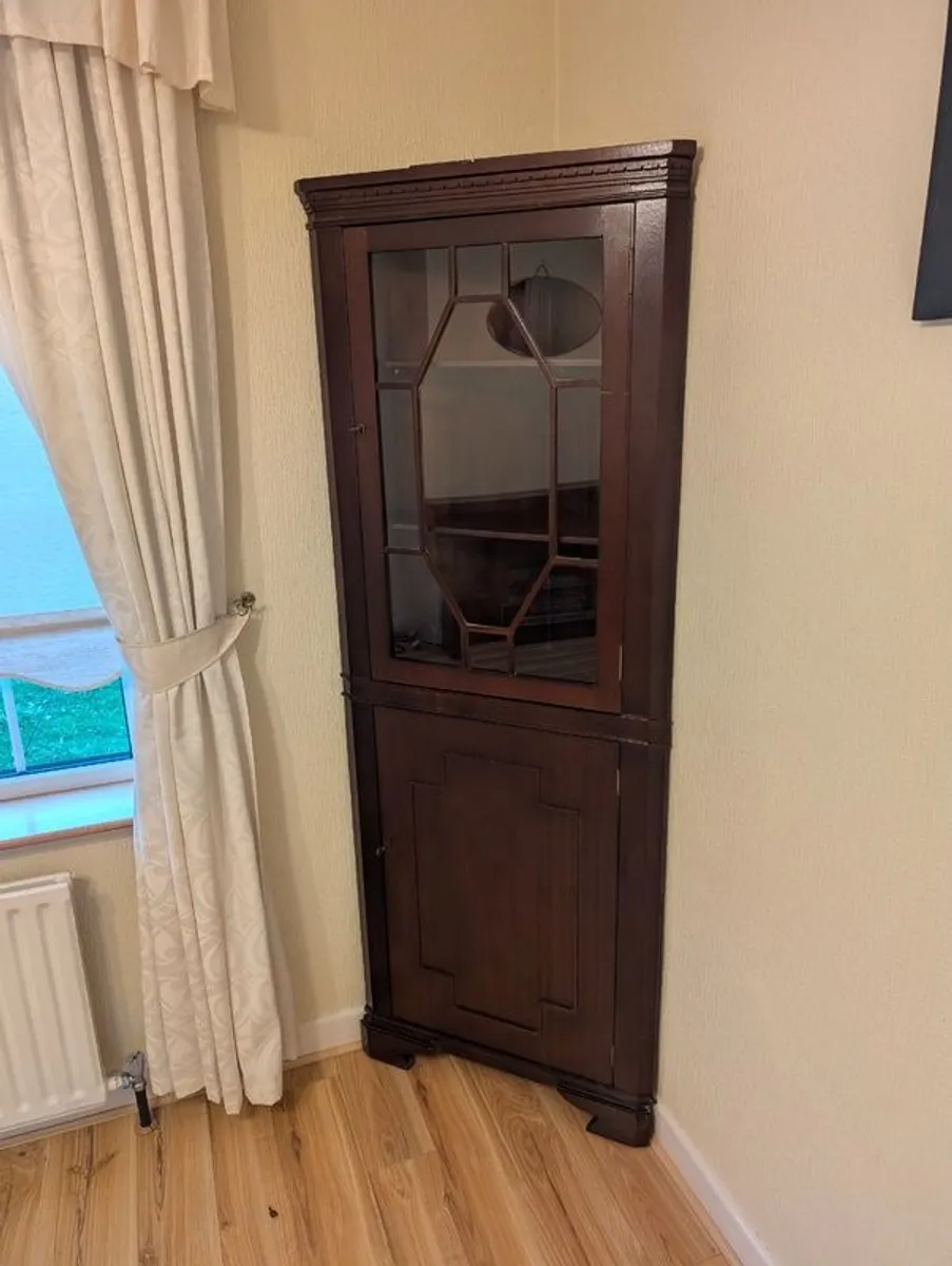 Vintage Mahogany Corner Display Cabinet