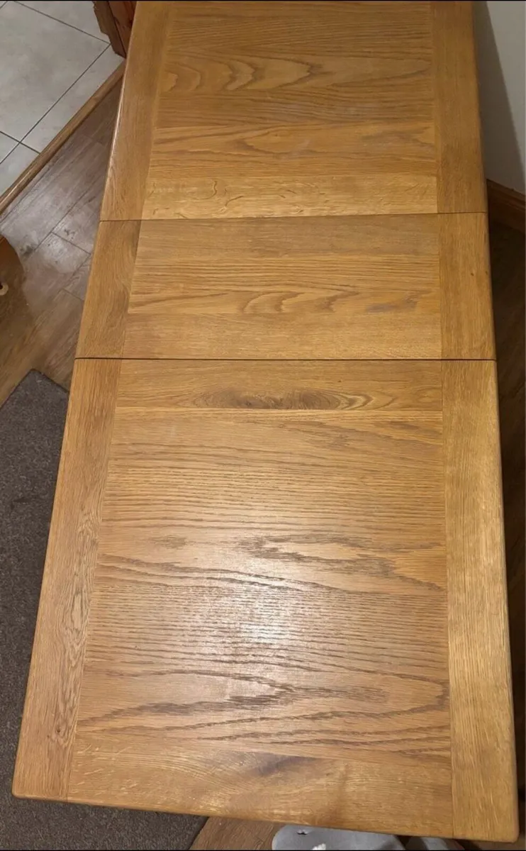 SOLID OAK Dining Table Foldable Sides - Image 1
