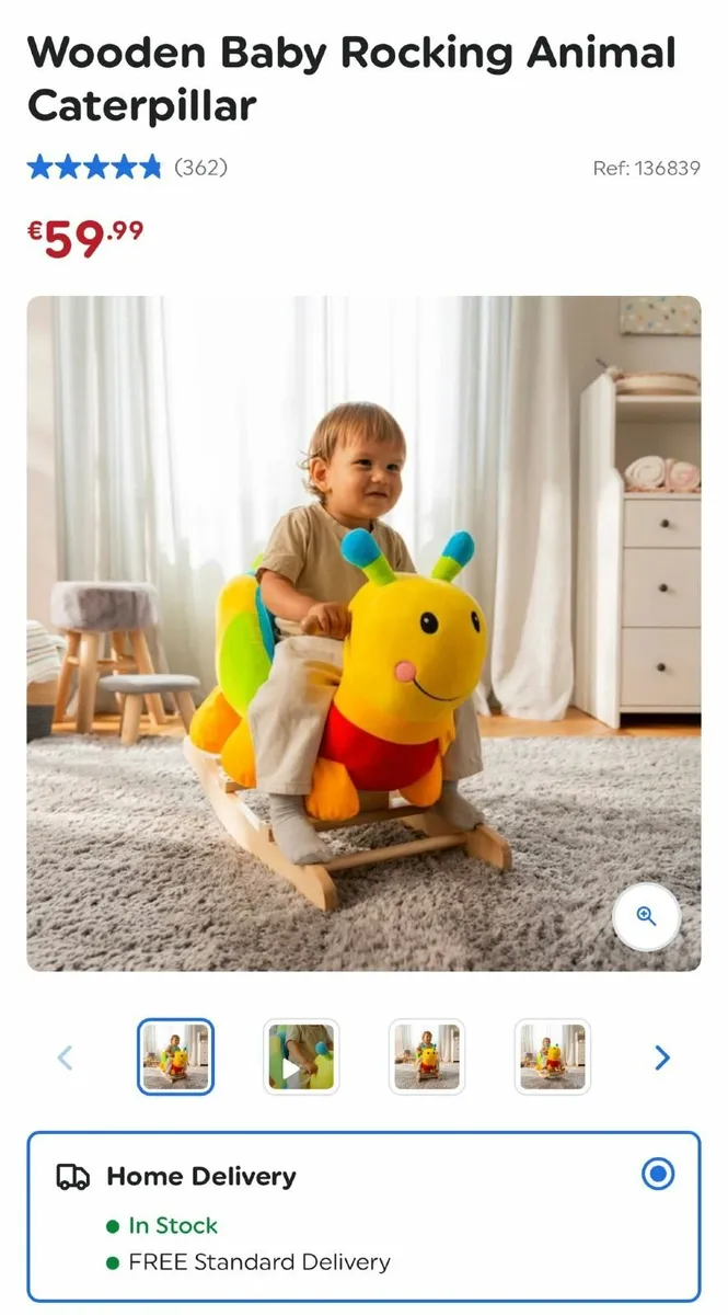 Wooden baby rocking animal Caterpillar - Image 1