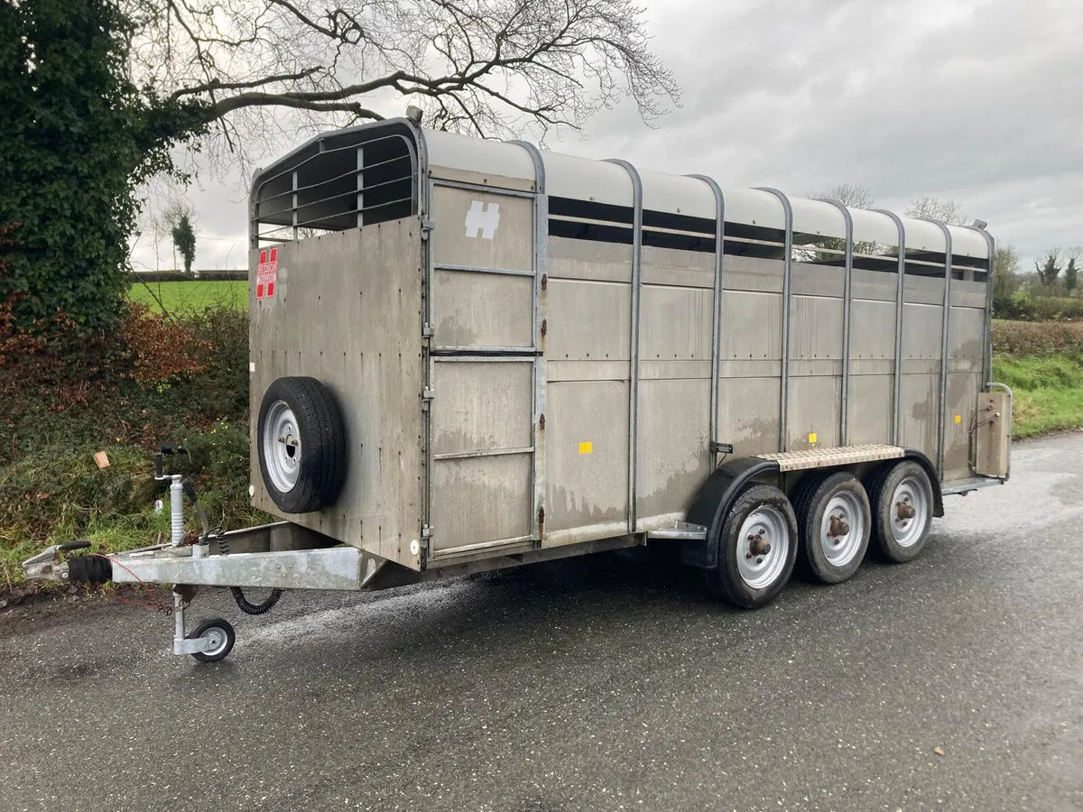 09/10 Hudson 16x6 Tri axle Cattle Trailer - Image 1