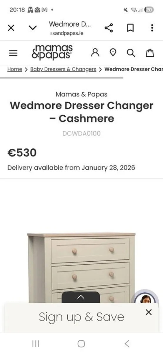 Topper for a chest of drawers to a make baby changing table - Image 4