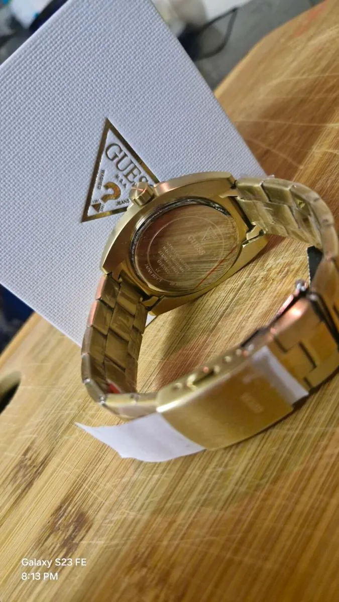 Guess gold 42 mm Black Dial Men Analog Watch- - Image 3